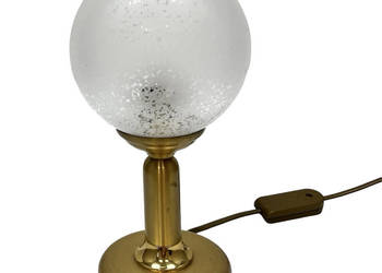 Mosiężna lampka stołowa Sölken Leuchten, Niemcy, lata 70. – mrożona kula