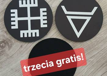 Słowiańskie narzepki/naszywki okrągłe czarno-białe