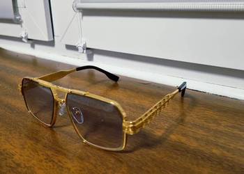 Piękne męskie okulary lub unisex nowość 2026 luksusowe pozłacane 1
