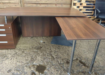 Biurko gabinetowe z kontenerkiem, dostawką i regałem PRAWE LEWE 2 sztuki