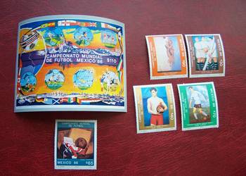 Meksyk 1986 MNH Mi. 1985/89 Sport Piłka nożna MŚ Mexico 86