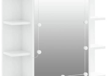 Szafka z lustrem i LED biała z połyskiem 70x165x60 cm WM-808879