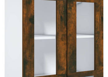 Przeszklona szafka wisząca przydymiony dąb 60x31x60 cm WM-815120