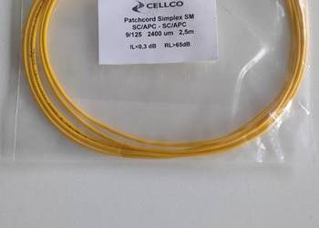 Patchcord światłowodowy CELLCO SC/APC - SC/APC Simplex SM 2,5m (Nowy)