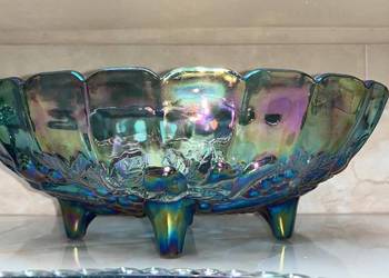 Karnawałowa szklana miska na owoce Indiana Amber Harvest Gol