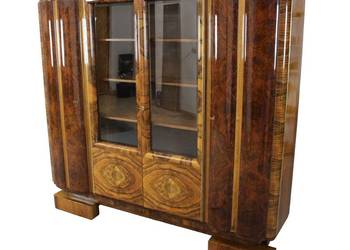 Ekskluzywna biblioteka art - deco po renowacji / orzech antyk / lata 30 XXw