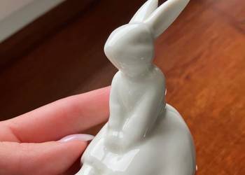 Nowy biały porcelanowy króliczek Alicja w Krainie Czarów figurka