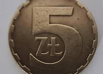 Moneta 5 złotych PLZ z PRL-u Polska