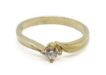 Nowy Złoty Pierścionek Próby 585 2,68g Rozmiar 18 Cyrkonia Ocechowany