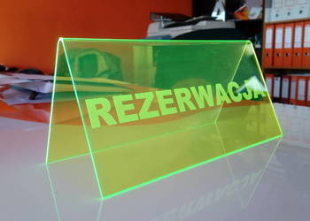 stojak REZERWACJA pub restauracja fluo EMPLAST szer. 20 cm