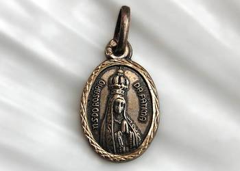 Matka Boża Fatimska medalik posrebrzany z Matką Bożą, Maryja, Fatima