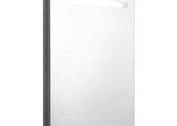 vidaXL Szafka łazienkowa z lustrem, LED, szara z połyskiem(SKU:326506)