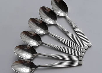 Łyżeczki do kawy / mokki (nr.2) PASECZKI / PASKI, Gerlach, sztućce PRL