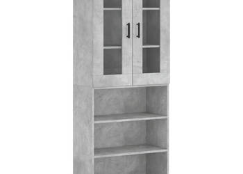Witrynka szarość betonu 695x34x180 cm materiał drewnopochodny WM-3198733