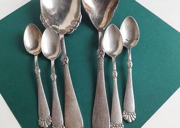 Vintage Retro Sztućce Platerowane Szwecja, Młotkowane 6 sztuk