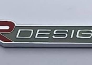 NOWY klejany znaczek Rdesign R Design emblemat logo czerwony