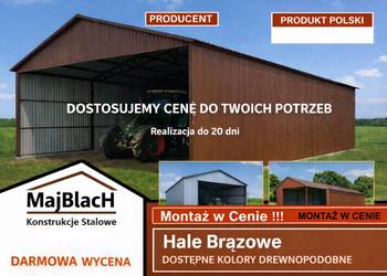 Wiata Brązowa /Hala Garaż / RAL | Montaż |Magazyn Rolniczy – Maj-BlacH