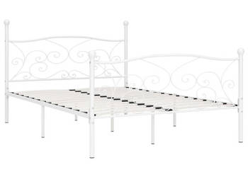 Łóżko Metalowe Białe Rama Łóżka Ze Stelażem Biała 140 x 200 cm WM-284450