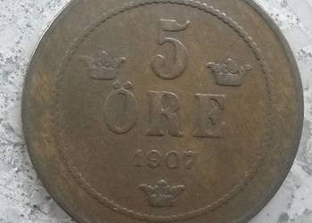 SZWECJA-5 ORE-1907 r-BRĄZ-