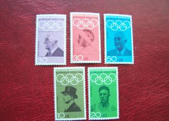 Niemcy 1968 MNH Mi. 561/65 Sport Działacze Olimpijscy Meksyk Niemcy 1968 MNH Mi. 561/65 Sport Działacze Olimpijscy Meksyk