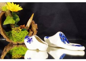 Dwa ceramiczne pantofelki na kwiaty – SR Gliwice Warsztat 47 – PRL