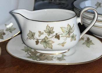 Sosjerka z syg. Noritake. IRELAND. Liście na gałązkach. Złocone na kr