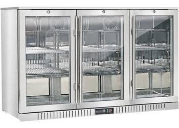 Barowa Witryna Chłodnicza Gastronomiczna Nierdzewna 3-Drzwiowa 308l Stalgas