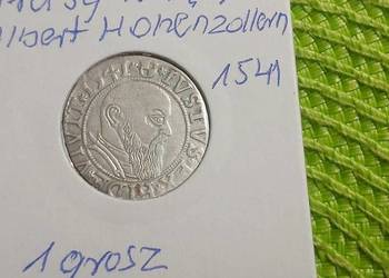 moneta srebrna Prusy Książęce grosz z 1541r