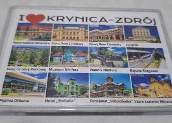 Magnes na lodówkę, I Love Krynica-Zdrój, 9,7x6,7cm (Kolekcje, magnesy)