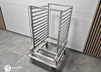 Wózek gastronomiczny, transportowy na pojemniki GN 1/1 ze stali nierdzewnej