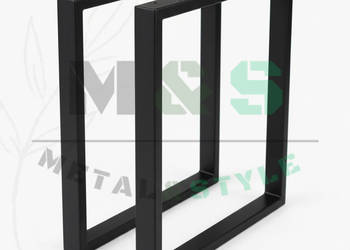 Nogi loftowe metalowe do stołu | industrial | czarne | Komplet 2 szt