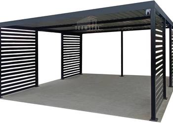 CarPort PREMIUM - Wiata samochodowa 5x5 Antracyt dodatkowa zabudowa TS1031