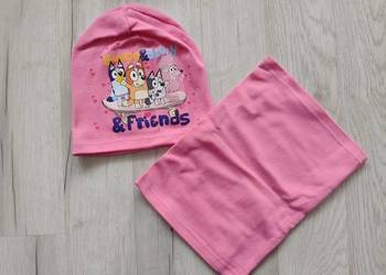 Czapka Wiosenna Bluey Bingo z szalikiem typu komin