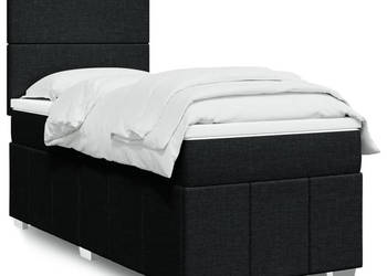 Łóżko z Materacem Kontynentalne Czarne Do Sypialni 90x200 cm WM-3291546