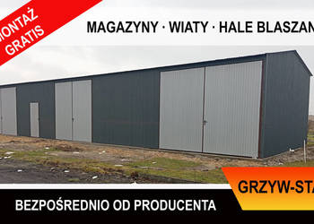 Garaż Blaszany 12x5  - HALA - Magazyn na maszyny  - Wiata - GRZYWSTAL