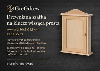 Drewniana szafka na klucze wisząca prosta producent