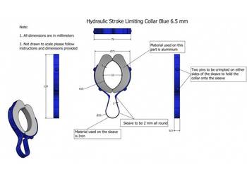 Ogranicznik skoku siłownika hydr 6,5mm niebieski ⌀32-50 99981