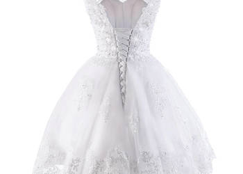 Krótka suknia ślubna sukienka cywilny 36 S, 38 M, 44, 46 W