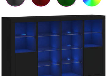 Szafki z oświetleniem LED 3 szt. czarne WM-3209136