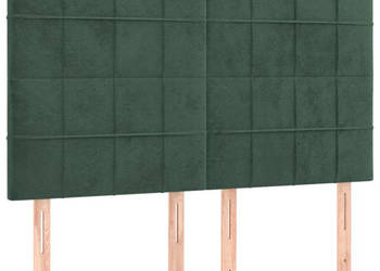 Zagłówki do łóżka 4 szt ciemnozielone 72x5x78/88 cm aksamit WM-3116383