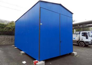 Blaszana montowana hala 4×8 m -niebieska