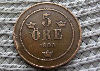 Szwecja 5 Ore 1906r