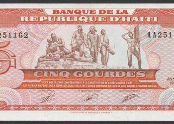 HAITI 5 gourdes 1989 - STAN BANKOWY UNC