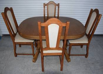 stół rozkładany i 4 krzesła - super stan