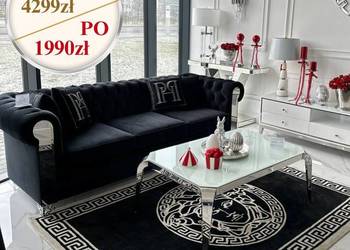 Stolik kawowy srebrny nowoczesny do salonu
