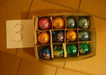 Bombki szklane ręcznie malowane z PRL