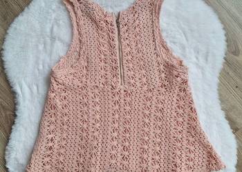 Ażurowa pleciona łososiowa letnia bluzka na ramiączkach viral hit 34