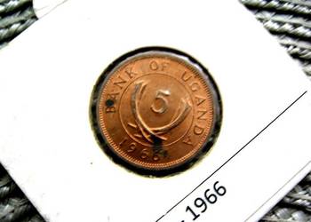 Uganda 5 Cent 1966r