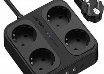 Przedłużacz listwa antyprzepięciowa JSVER 1,8 m 4 szt. gniazd czarny