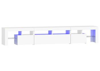 vidaXL Szafka pod TV z oświetleniem LED, biała,(SKU:3152786)